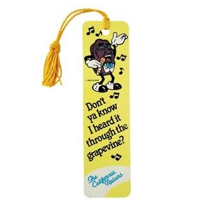 Vintage 80s California Raisins Bookmark "Heard it Grapevine" 1988 Antioch H-1080